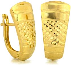 Lovrin Arany fülbevaló angol kapcsos, mart 585, fényes, elegáns minta, ajándék (Lovrin)