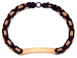 Lovrin 6 mm-es acél karkötő fekete és arany színű elemekkel nőknek, 21 cm (55517346)