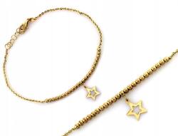 Lovrin Női karkötő sárga arany 585 lánc golyókkal és csillaggal 14K