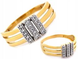 Lovrin Gyűrű sárga és fehér 14 karátos 585-ös aranyból cirkóniákkal, 2, 45g (43793460)