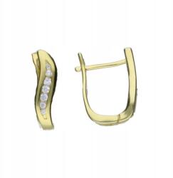 Lovrin Aranyozott női fülbevaló 925-ös ezüstből, cirkónia kövekkel díszített, angol kapcsos karika (45757674)