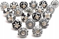 Kerámia Gomb FióKOKHOZ BúTOROKHOZ Fehér-fekete 30 Db DÍSZÍTő Szekrényekhez Szekrénykékhez (naq-bw30)