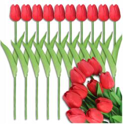 Mű tulipán csokor 10db művirág dekorációhoz, dísznövény (Sztuczne kwiaty tulipany bukiet rośliny) - allegro - 985 Ft