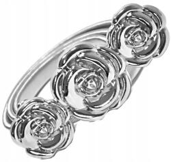 EdiBazzar Női rugós Öv virágokkal, kígyómintás, páncélszövésű, ezüst színű, rugalmas fém (5904107129242)