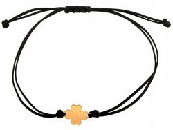 Lovrin Arany karkötő 585 sima négylevelű lóherével, fekete zsinóron, 14 karátos (LOVRIN)