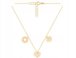 Lovrin Arany nyaklánc 585 celebritás szív lóhere kövek nélkül ajándékba 14k