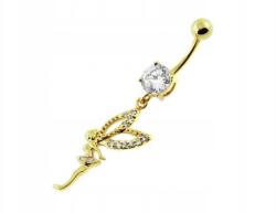 Lovrin Ezüst 925 köldökpiercing tündér cirkóniával, divatos, látványos ajándék (Lovrin 63463)