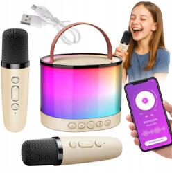 Lewer 2 Mikrofonos Hangszóró Vezeték Nélküli Bluetooth Karaoke Szett Gyerekeknek Usb (Przenośny głośnik do Karaoke RGB dla dzieci)