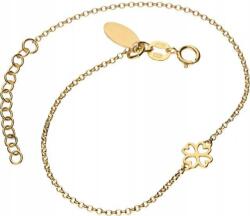 Lovrin Ezüstözött aranyozott 925-ös ezüst karkötő lóhere medállal 1, 11g divatos stílus (Lovrin 53532)