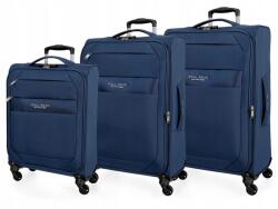 ROLL ROAD Royce kék textilbőr utazókoffer szett, 55-66-76cm (5019423)