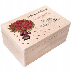 Creative Deco Valentin-napi gravírozott doboz ajándék kívánságokkal a szeretett személynek 30x20 (JANCDSD130BCUSTOMLOVEROSEBOXFBM)