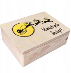 Creative Deco Karácsonyi ajándékdoboz karácsonyi gravírozás 40x30x14cm (CUSTO0504)