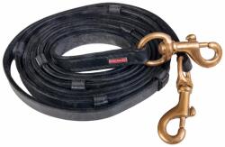 KARLSLUND Bőr lózabla sárgarézből Karlslund fekete|kék