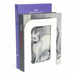  Fehér fém könyvtámasz, 16cm, univerzális, fém, porszórt lakkozás (Podpórka uniwersalna krawędź prawa biała)