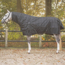 QHP Lehúzható takaró lónyakra QHP Collection 150g 195 CM fekete|kék