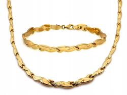 Lovrin Arany szett 585 stampato nyaklánc és karkötő, préselt elemekkel, 14 karátos (Lovrin)