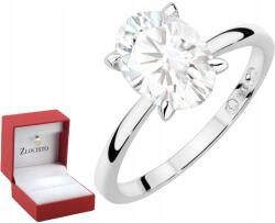 ZŁOCISTO Fehér Arany Gyűrű Laboratóriumban Előállított Gyémántok Arany 585 Modern (DLA DZIEWCZYNY NARZECZONEJ)
