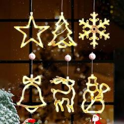  Meleg Led világítás ablakok karácsonyi díszítéséhez, 6 darabos szett (B0DHXWYQ1W)