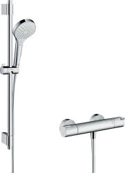 Hansgrohe Croma Select S, Vario zuhanykészlet Ecostat 1001 CL termosztáttal és zuhanyrúddal 72 cm, fehér/króm, HAN-27833400 (HAN-27833400)