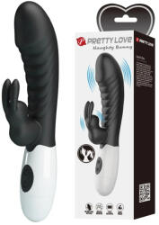 Pretty Love Naughty nyuszis szilikon vibrátor - fekete