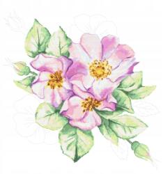 Coricamo Keresztszemes hímzés Hímző szett Csipkebogyó virágok Rózsaszín virág (Z 10538)