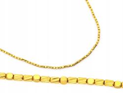 Lovrin Arany nyaklánc 375-ös finomságú, fényes elemekkel, kövek nélkül, 6, 13g, ajándék, 47cm