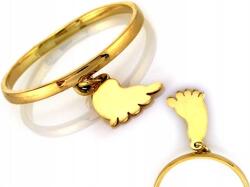 Lovrin Arany gyűrű 585 medállal lábnyom, r14-es méret, ajándékba neki