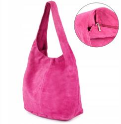 Beltimore Női bőr kézitáska nagy shopper klasszikus tágas A4-es iskolai munkához (U35fuchsia)