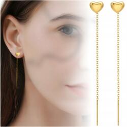  Arany fülbevaló sebészeti acélból 316L aranyozott 18K női hosszú