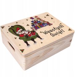 Creative Deco Gravírozott doboz karácsonyi kívánságokkal, ajándék, karácsony, 30x20x14 cm (CUSTO0601)