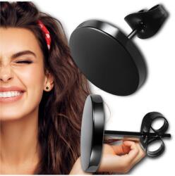  Fekete férfi és női fülbevaló punk stílusú ál-alagút kerek sebészeti acél (Kolczyki unisex fake tunel czarne)