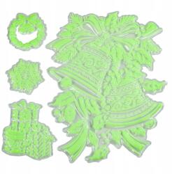 Allbag 3D-s, Fényvisszaverő Karácsonyi Matricák Fluoreszkáló Csengő Ablakmatrica (NAKLEJKA112)