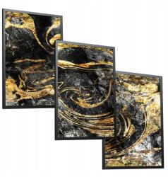 Márvány Fekete-Arany 3 db-os poszter szett 50x70 Nappali