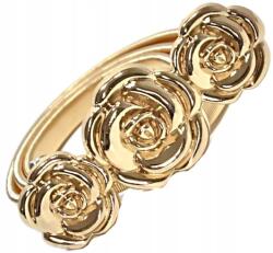  Öv női, virágos, rugós, kígyó mintás, fém, elasztikus, arany színű, boho stílusú (5904107129242)