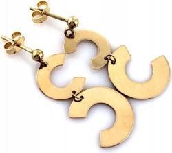 Lovrin Arany színű, lógós fülbevaló 585-ös finomságú, sima félkör alakú, stekkeres, elegáns ajándéknak is kiváló