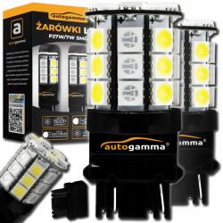 Auto Gamma P27/7W Led izzó 3157 Dual Color 30x Smd 5050 fehér-narancs 2 db