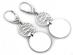 Lovrin Csillogó 925-ös ezüst fülbevaló, két lógó körrel, divatos áttört mintával