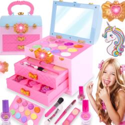  Sminkkészlet Kosmetikai Táska Gyerekeknek Bpa-mentes Kozmetikum Készlet (MAKEUP PREZENY DLA 8 9 10 11 12 13 14 LATKI)