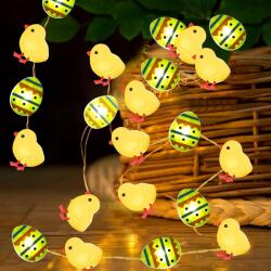  LED-es húsvéti girland húsvéti tojásokkal és csirkékkel 3 m 30 dióda (B0CRDG5PBD-1)