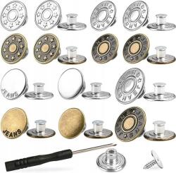  24 darabos javítókészlet farmerhez és nadrágokhoz, csavarhúzóval (Button)