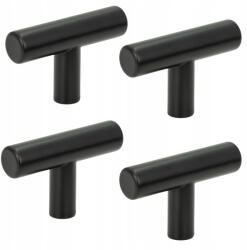 B&B 4 db Fém bútorfogantyú, fekete, modern stílusú, szekrény- és fiókgombok (Z4 G105 CZ)