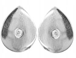 Lovrin 925-ös ezüst mandula fülbevaló cirkónia kövekkel, fehér köves, stekkeres, ajándék (107621)