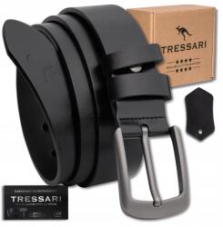 Tressari Öv bőr Tressari klasszikus fekete férfi nadrág 100% valódi bőr (TRESSARI 125 cm męski pasek do spodni jeansów) - allegro - 3 590 Ft