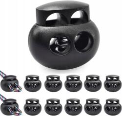 Dupla zsinórrögzítő 6 mm-es zsinórhoz és gumizsinórhoz, 20 db, Botc szorítók és húzók (cord stopper)