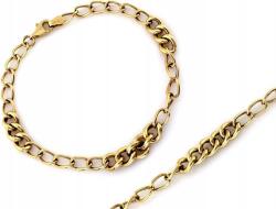 Lovrin Arany karkötő 585 modern páncélszövésű, kombinált láncokból, 19 cm, 14 karátos