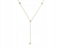 Lovrin Arany nyaklánc 585, nyakkendő formájú, csillogó cirkóniákkal díszítve, ajándékba