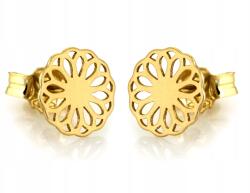 Lovrin Női arany fülbevaló 585 áttört mintás virágos stiftes anyukáknak divatos (62272593)