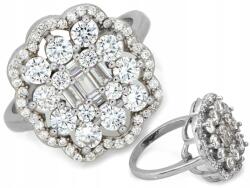 Lovrin Nagy, ezüst 925 gyűrű fehér cirkóniákkal r14 ajándékba 4.36g gazdag