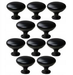 B&B 10 db Kerek fém bútorfogantyú fekete szekrényekhez fiókokhoz bútorokhoz (Z10 G103 CZ)