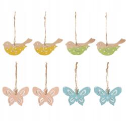Dekoratív Dísz Készlet 8 db. Pillangók Madarak Tavaszi Fa Dísz (3007756)